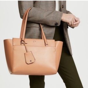 Tori Burch Parker Tan Leather Large Tote 👜 Purse shoulder bag
